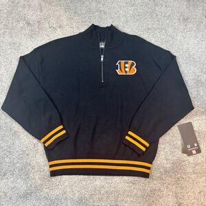 NWT! NFL Cincinnati Bengals Women's 1/4 zip sweater size Medium
